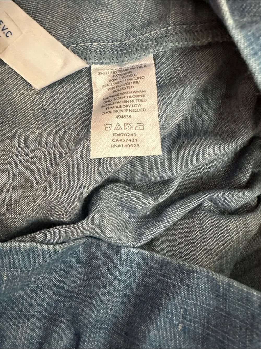 LOFT Button-Front Midi Skirt in Blue Linen blend - Picture 5 of 5
